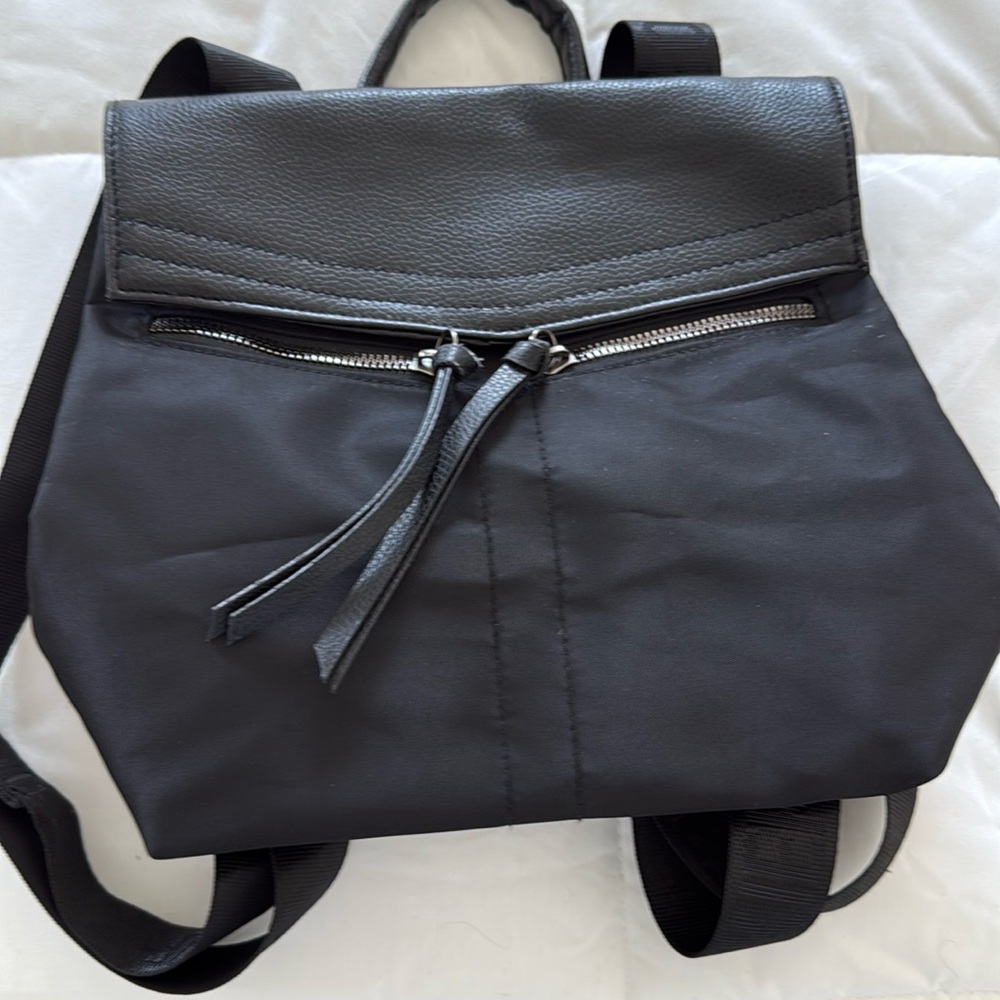 Botkier Black Nylon & Leather Backpack Bag